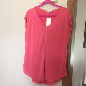 NWT Green Envelope Front Zip Top